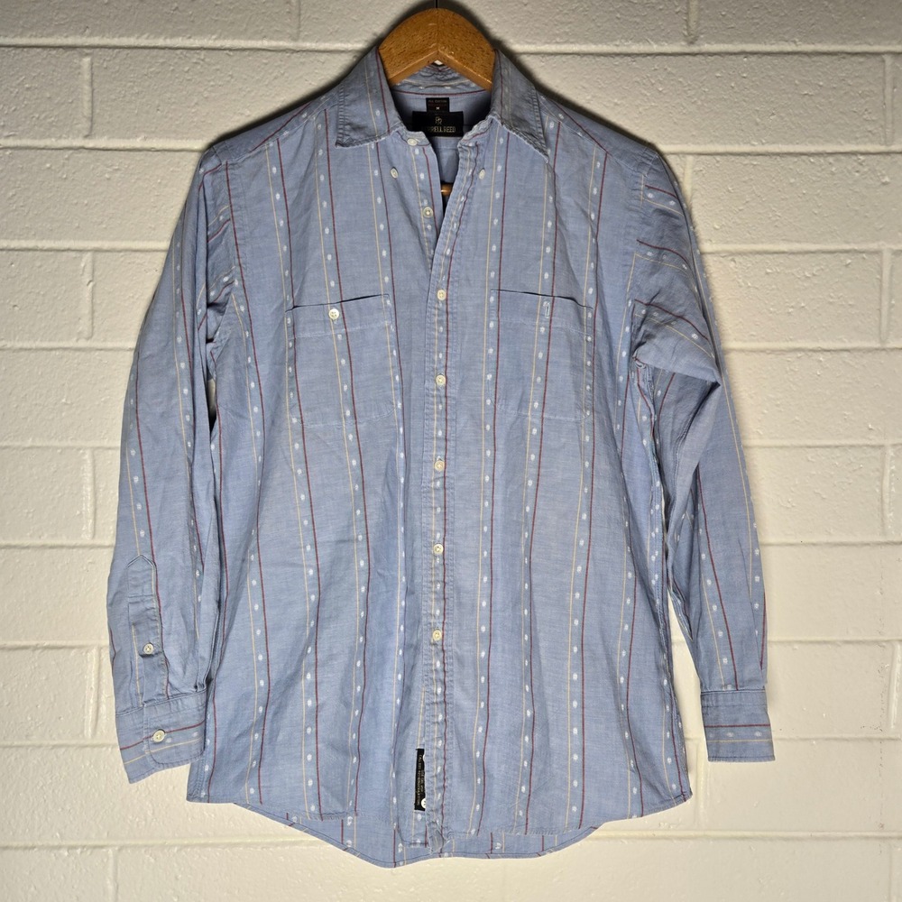 Vtg Ferrell Reed Button Down Shirt Mens Medium Multicolor Striped Cotton Western